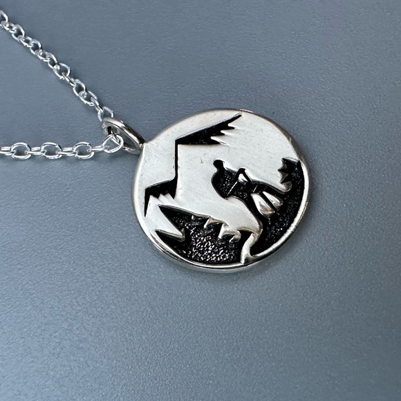 Sterling Silver Mountain Necklace - Picture 4 of 10